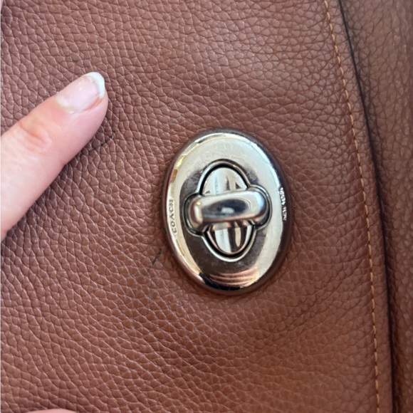 Coach Pebble Leather Crossbody in Warm Chestnut - Picture 3 of 9